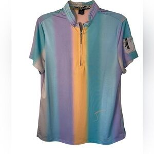 Jamie Sadock Angel Collection Ombré print short sleeve shirt. Size Large GUC